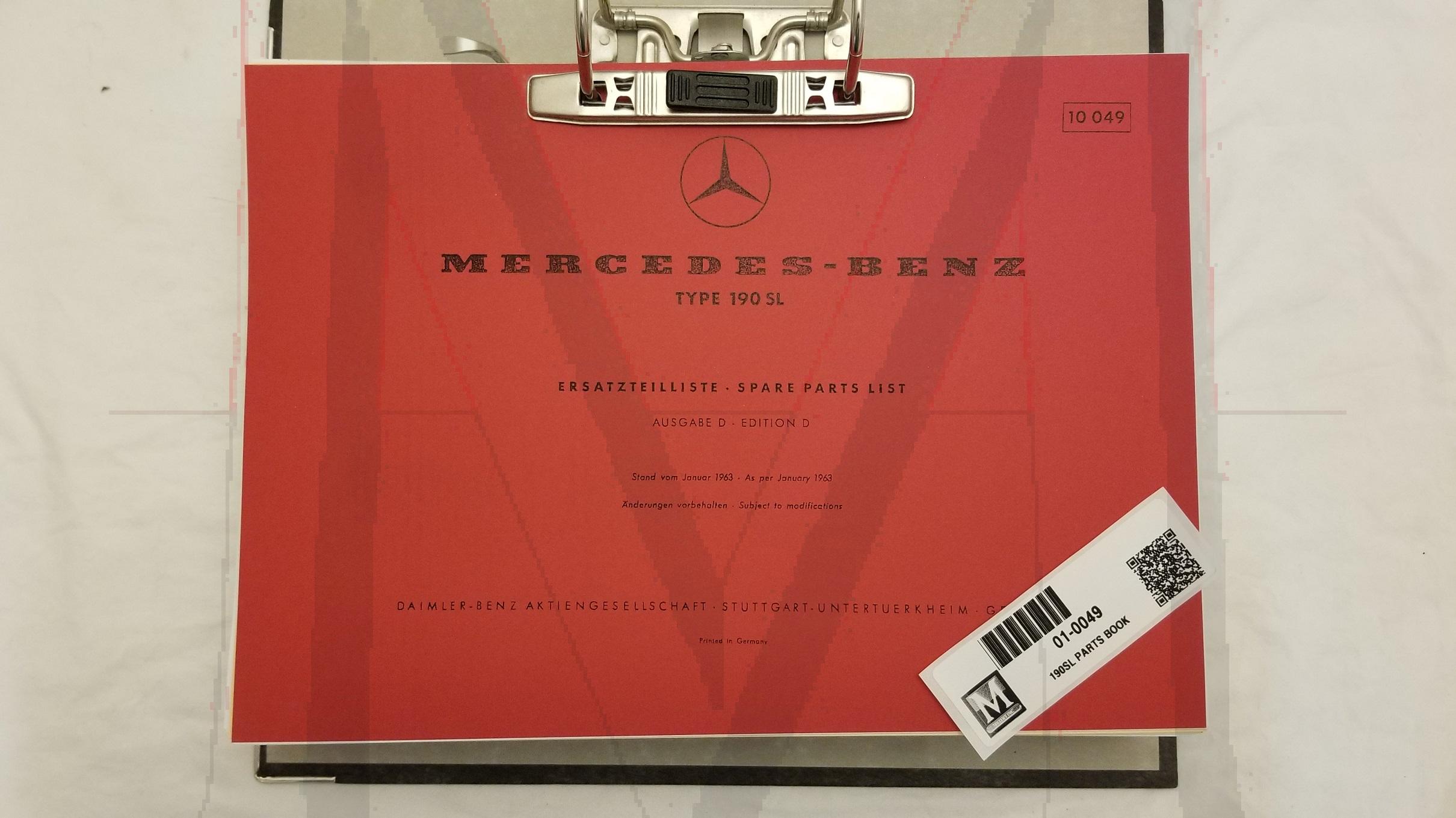 190SL PARTS BOOK