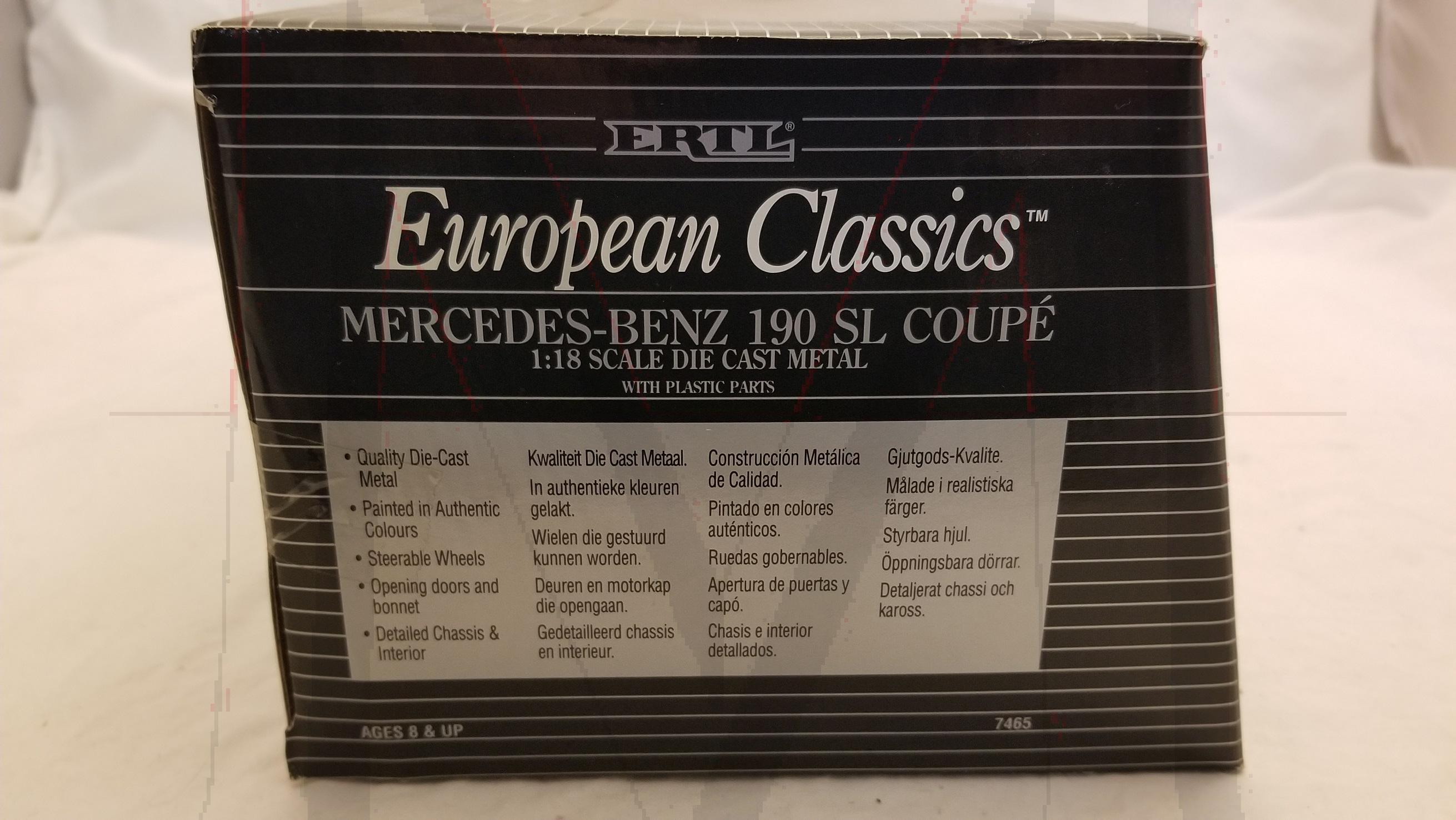 ERTL ERUOPEAN CLASSIC 1/18 190SL IN RED