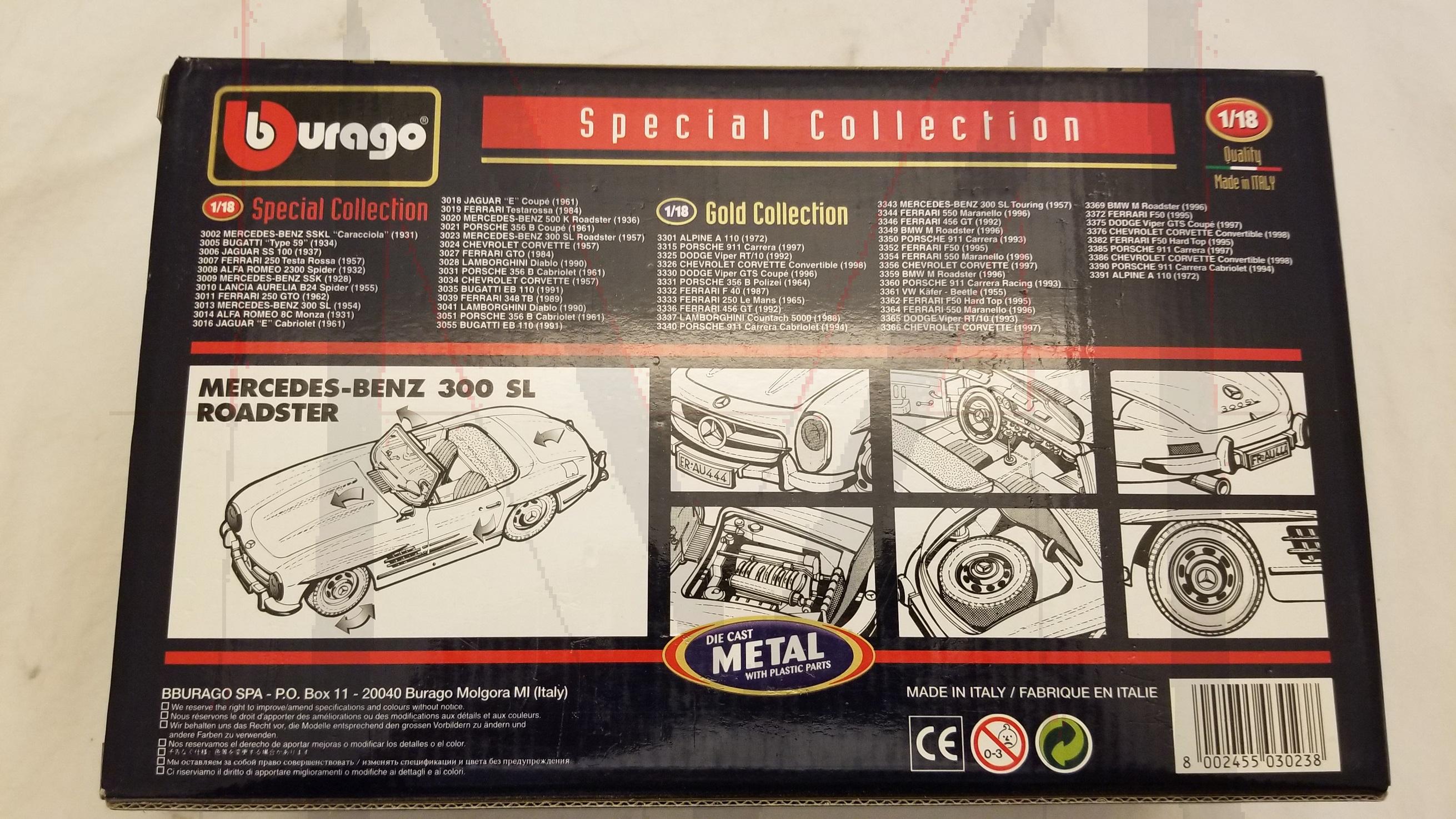 BURAGO SPECIAL COLLECTION 1/18 300SL